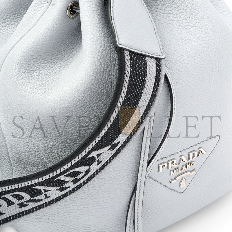 PRADA LEATHER BUCKET SHOULDER BAG CROSSBODY BAG REGULAR WOMEN'S BLUE 1BE060 (25*20*14cm) 